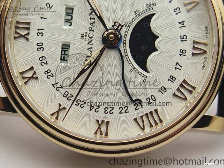1228 Villeret 6654 RG Complicated Function OMF 1:1 Best Edition White Texture Dial On Leather Strap A Bright 8105